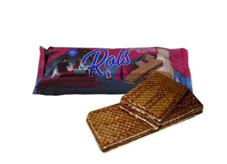 Вафлі з начинкою "Ролс" з молочно-шоколадним смаком, 50 г